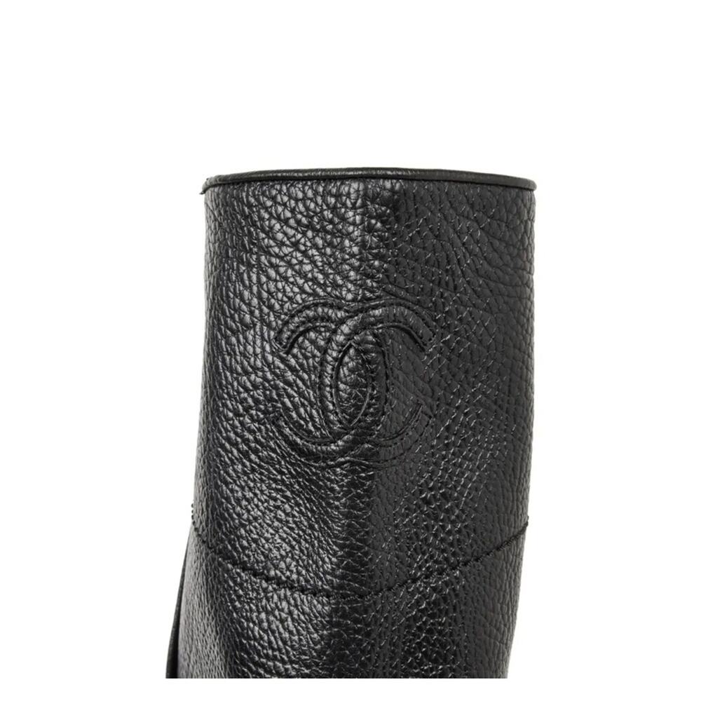 CHANEL 2014 interlocking CC logo riding tall boots equestrian 38.5 - Picture 6 of 16